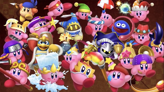 Este vídeo nos muestra las habilidades de copia de Arquero, Cuchillo, Bomba y a Maglor en Kirby Fighters 2