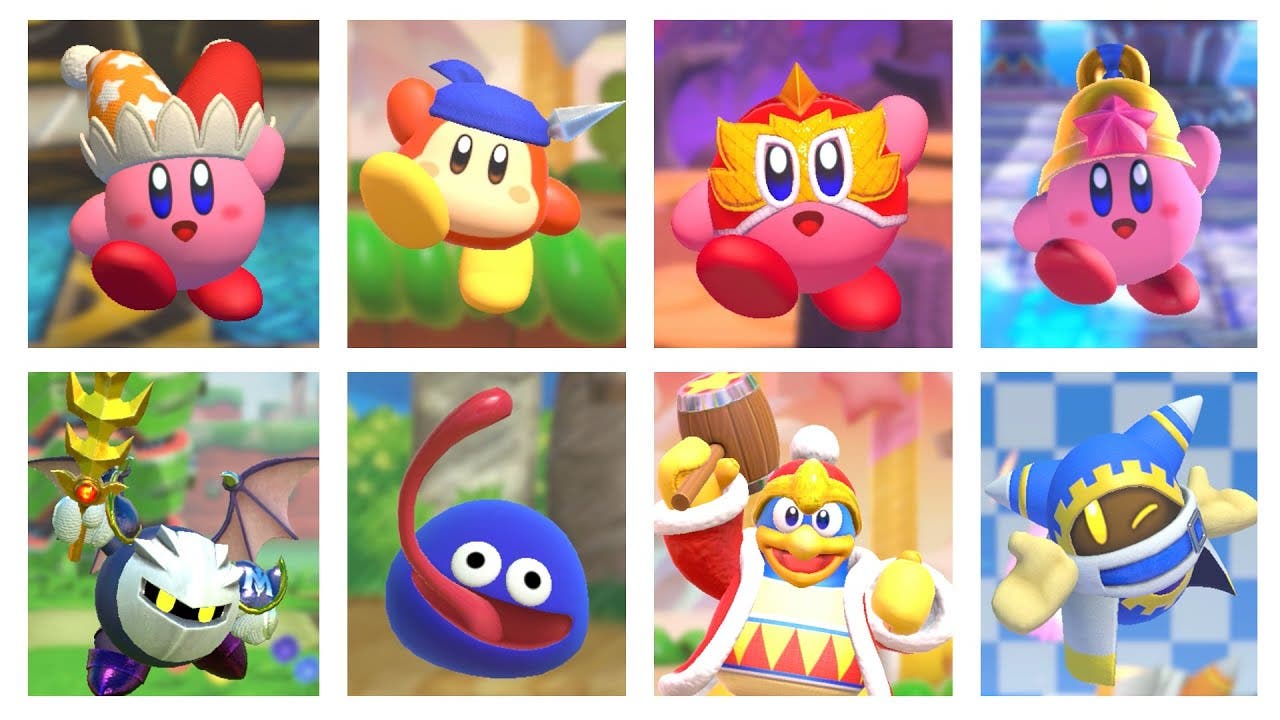 Kirby Fighters 2: Todos los personajes y habilidades de copia del juego