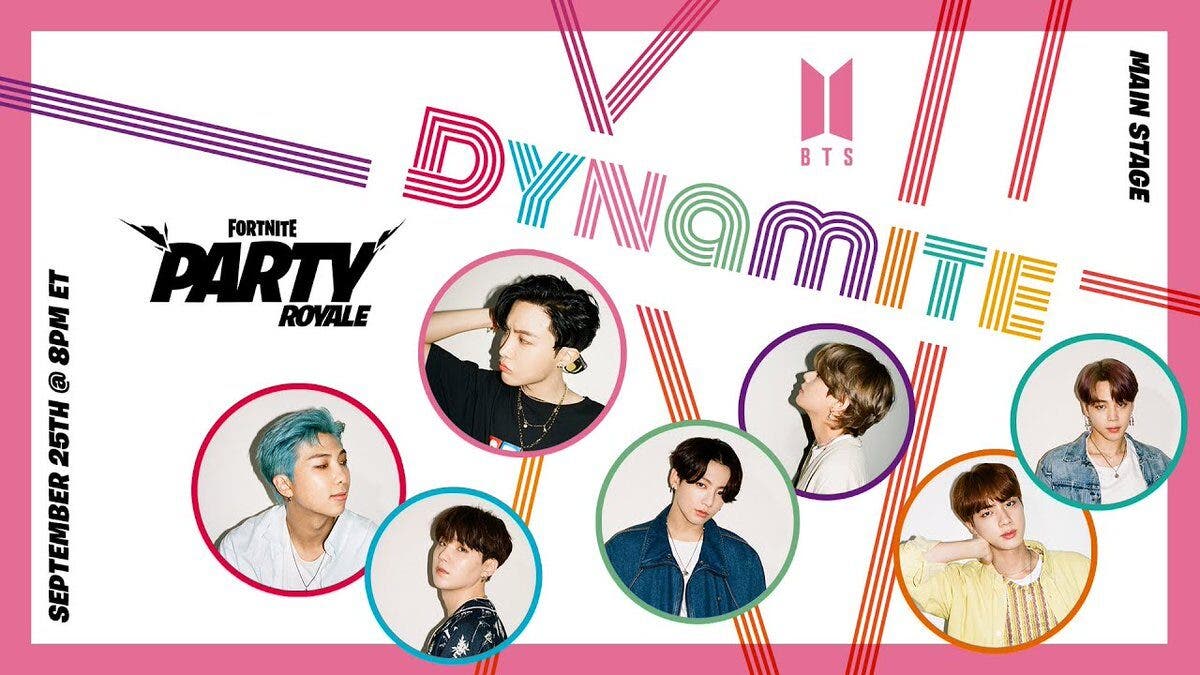 BTS, el conocido grupo de K-pop, llega a Fortnite para estrenar su nuevo videoclip del tema llamado Dynamite