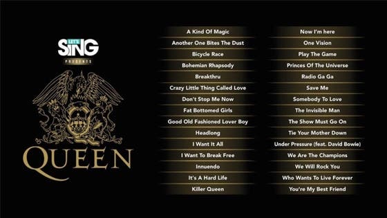 Conocemos el listado de canciones de Let’s Sing presents Queen