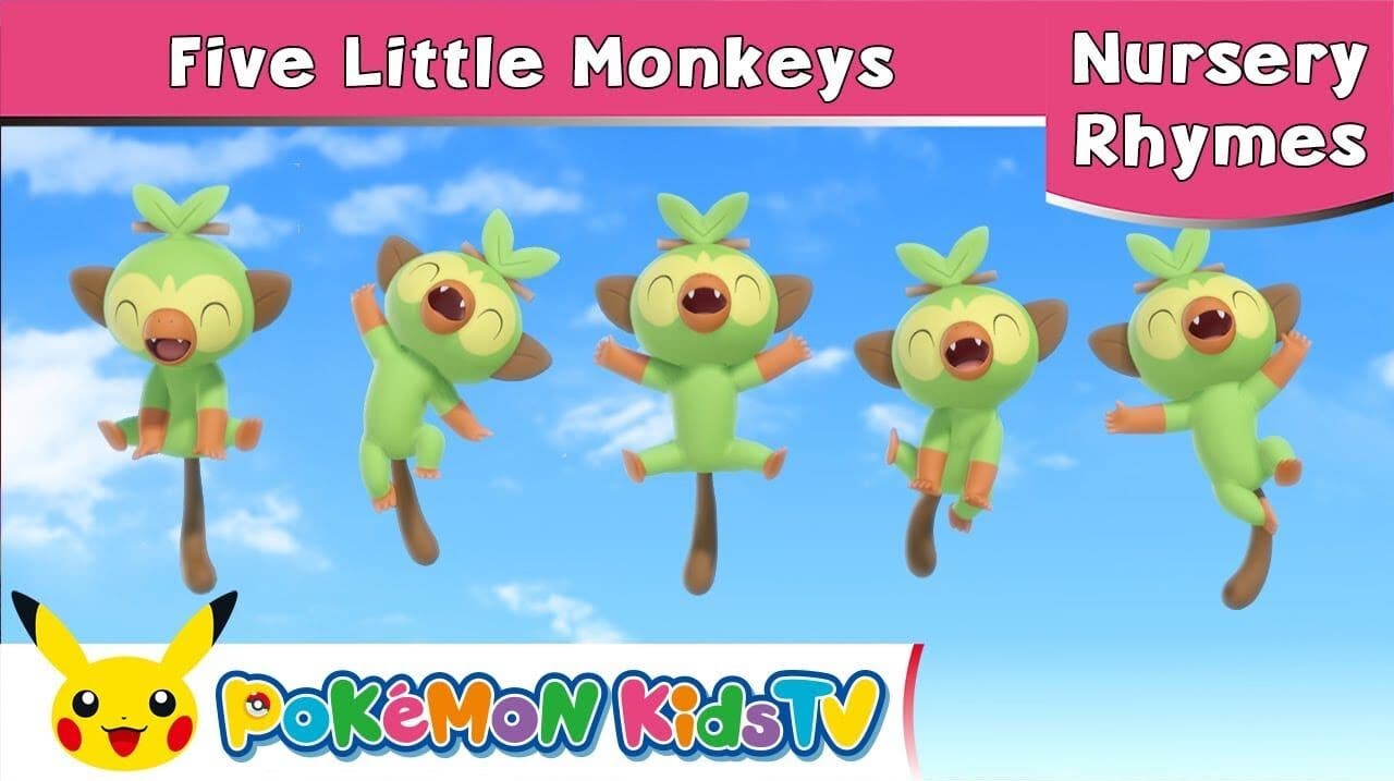 No te pierdas esta versión de Five Little Monkeys protagonizada por Grookey