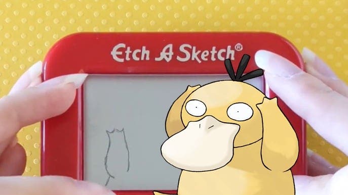 Fan de Pokémon homenajea a Psyduck con este dibujo a cámara rápida usando Etch-a-Sketch