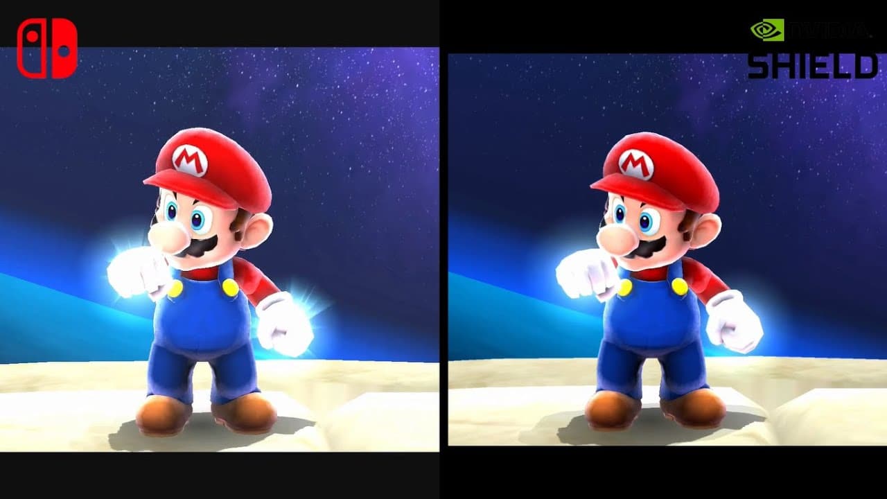 Comparativa en vídeo de Super Mario Galaxy: Super Mario 3D All-Stars vs. Nvidia Shield