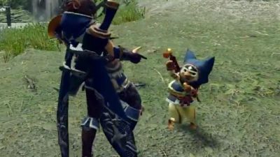 Podremos realizar una serie de saludos especiales con nuestro Felyne en Monster Hunter Rise