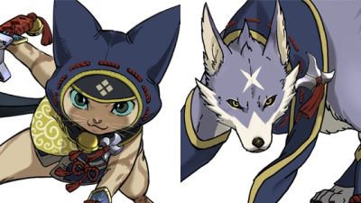 Capcom comparte artes conceptuales de Palico y Palamute de Monster Hunter Rise