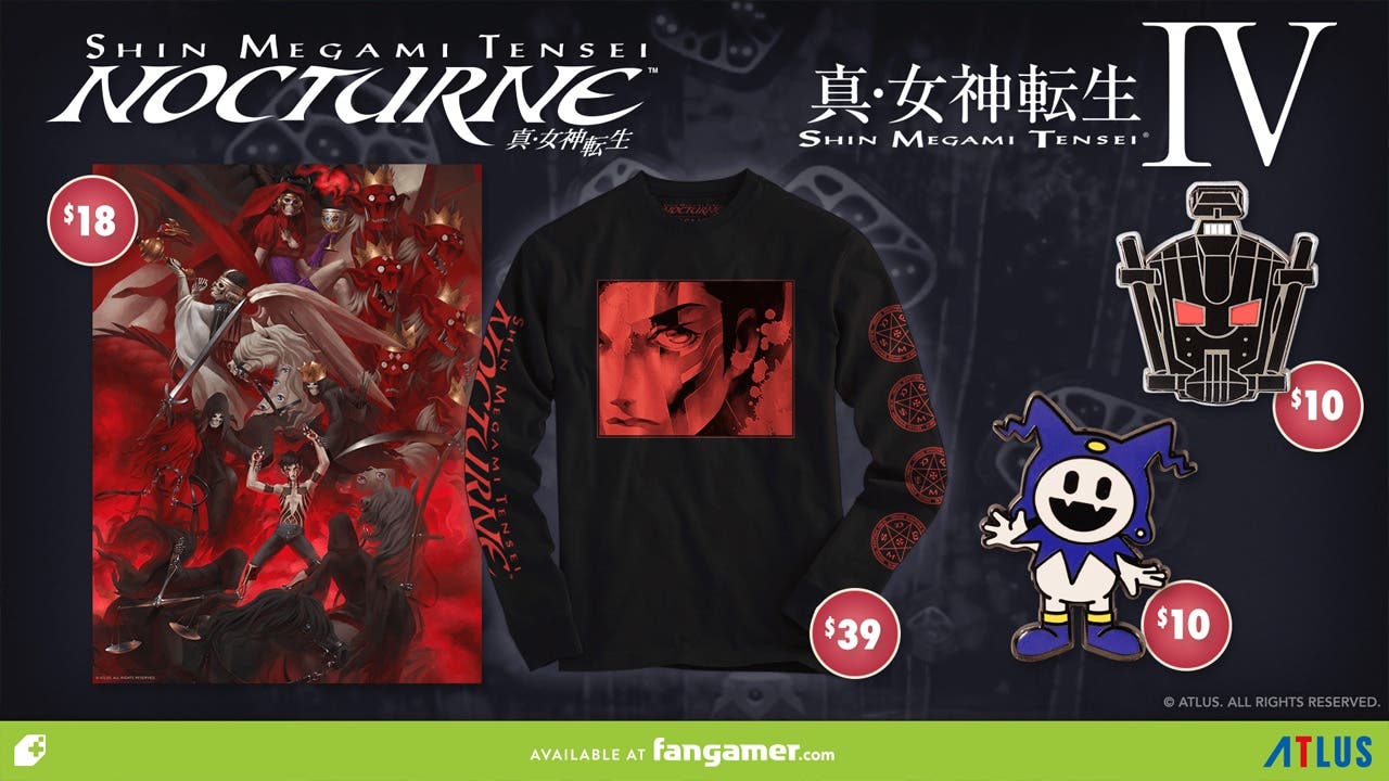 Fangamer añade nuevos productos de Shin Megami Tensei a su línea de merchandising