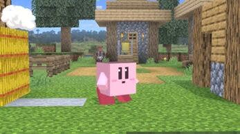 Así de cuadrado se pone Kirby al tragarse a Steve de Minecraft en Super Smash Bros. Ultimate