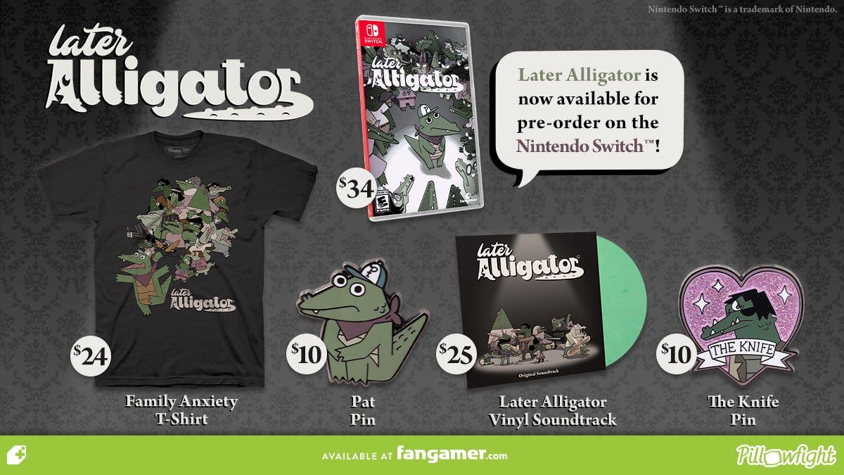 Later Alligator se lanzará en formato físico para Nintendo Switch junto a merchandise