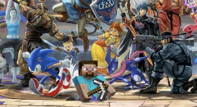 Así queda el banner de personajes de Super Smash Bros. Ultimate tras la adición de Steve