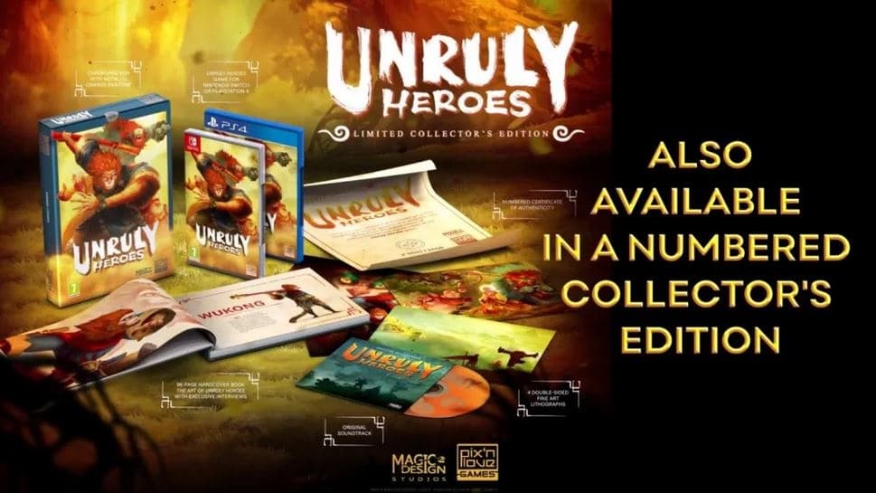 Ya están disponibles para reservar la edición estándar y limitada de Unruly Heroes para Nintendo Switch