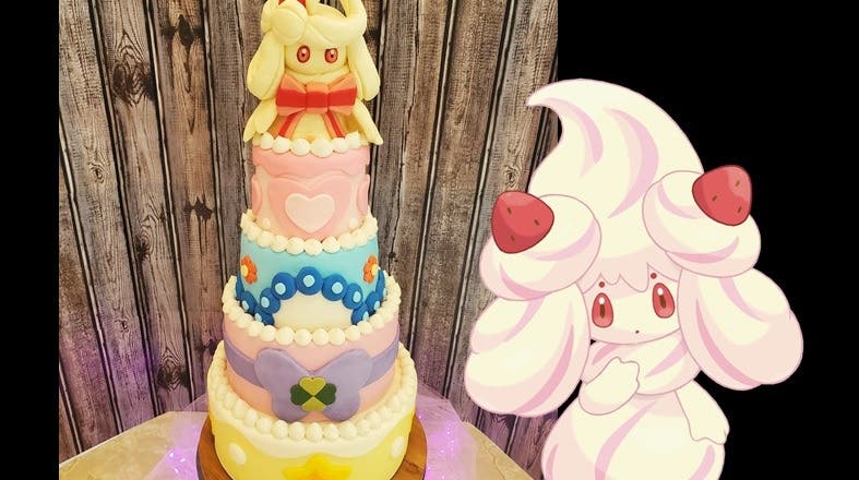 Padre crea esta genial tarta Pokémon de Alcremie Gigamax para el cumpleaños de su hija