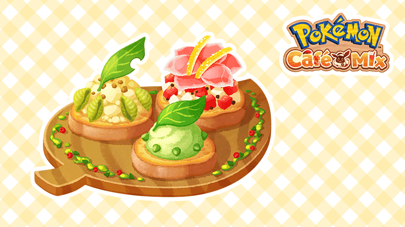 Esta bruschetta de Chikorita protagoniza las próximas comandas de Pokémon Café Mix