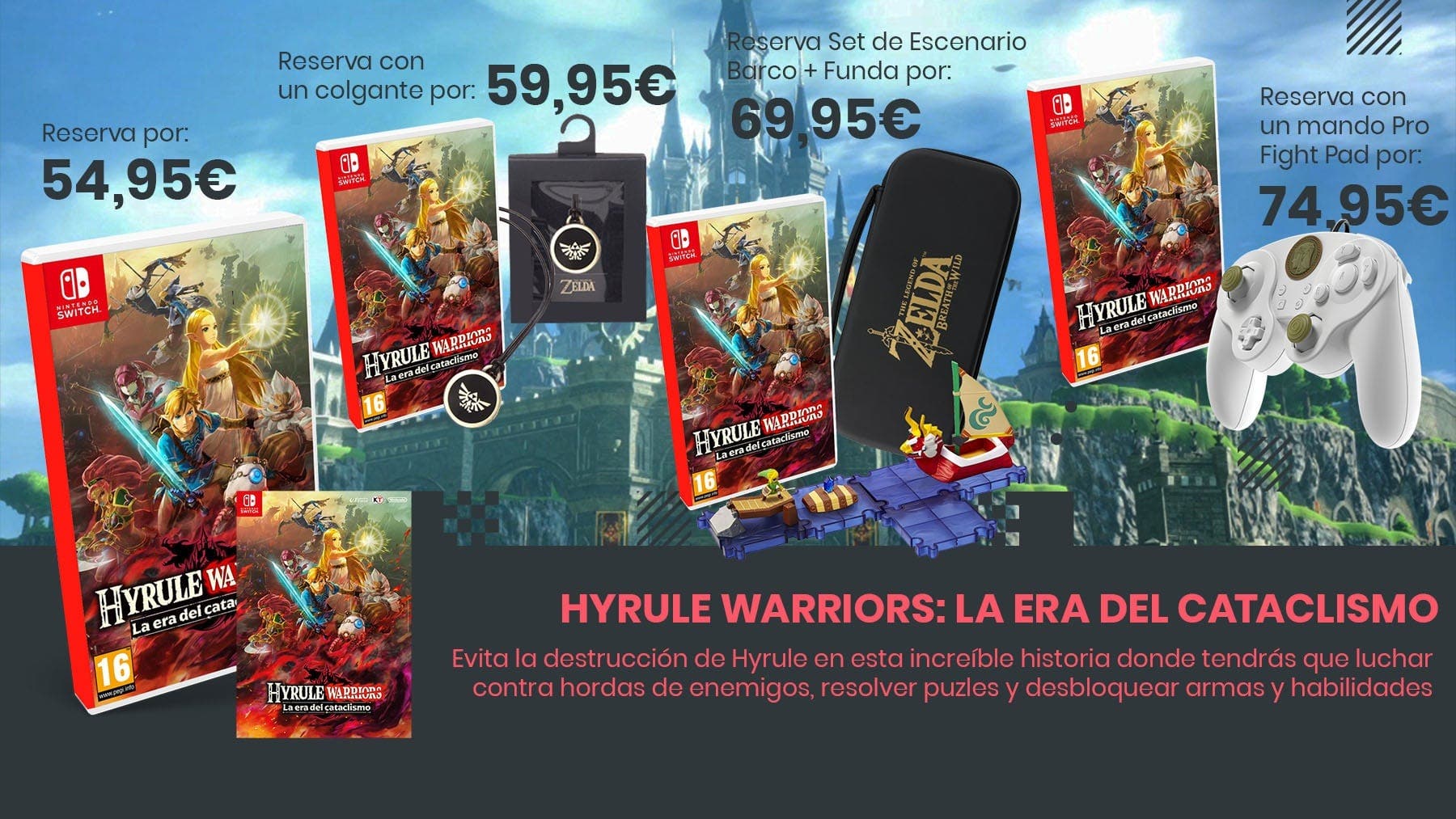 Ya puedes reservar todos estos increíbles packs de Hyrule Warriors: La era del cataclismo