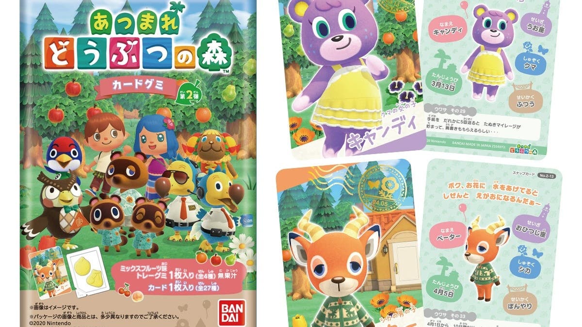 Bandai anuncia nuevas cartas de la colección con gominolas de Animal Crossing: New Horizons