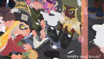El Centro de Investigación de Cefalópodos nos desea unas felices fiestas con este arte navideño de Splatoon