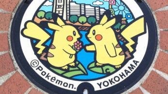 Así lucen las tapas de alcantarilla de los Pokémon Quagsire y Slowpoke de Galar en Utazu y de Pikachu en Yokohama