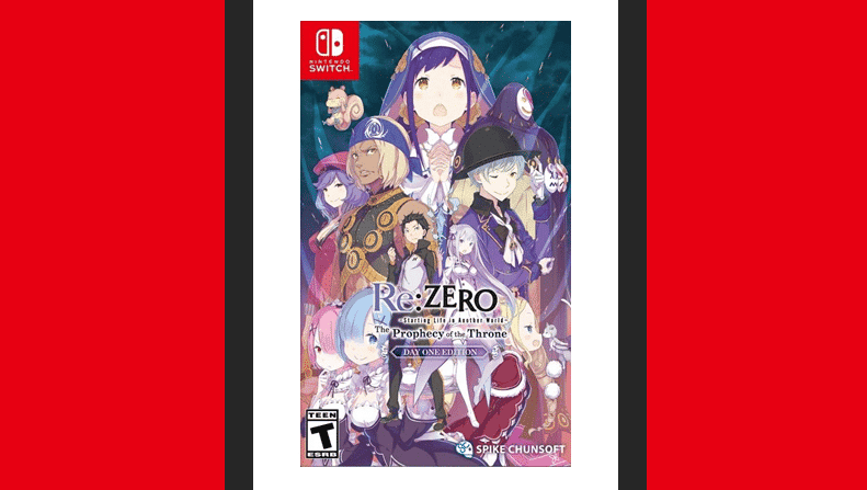 Así luce el boxart americano de Re:Zero – Starting Life in Another World: The Prophecy of the Throne