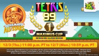 Tetris 99 confirma su 18ª Maximus Cup bajo el nombre de Super Mario All-Stars Edition