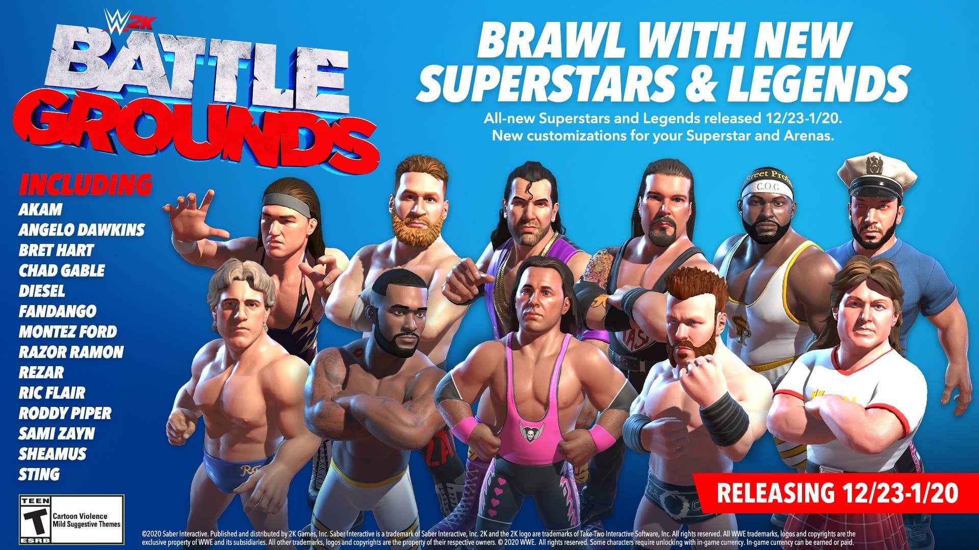 WWE 2K Battlegrounds: Conoce la tercera actualización del plantel de luchadores