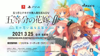 The Quintessential Quintuplets ∬: Natsu no Omoide mo Gotoubun llegará el 25 de marzo a Nintendo Switch en Japón