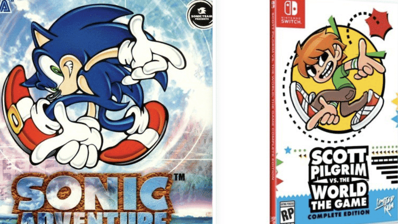 Una de las portadas de la edición física de Scott Pilgrim vs the World parodia a la de Sonic Adventure