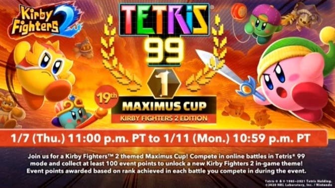 Nintendo comparte un vídeo del tema de Kirby Fighters 2 en Tetris 99