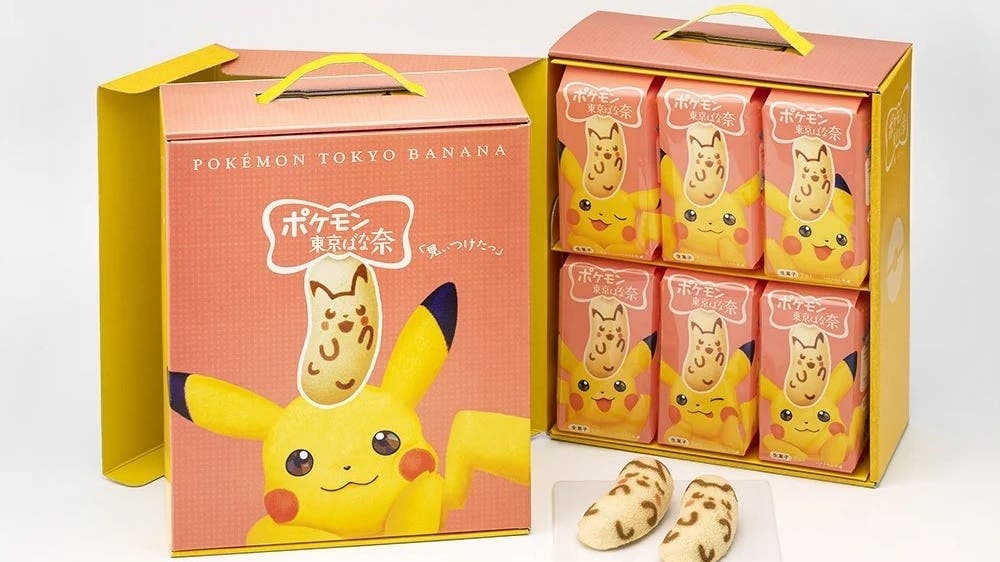 Ya disponible en Japón esta caja de Pikachu con pasteles rellenos de crema de plátano