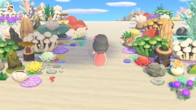 Fan crea un genial arrecife de coral en su isla de Animal Crossing: New Horizons