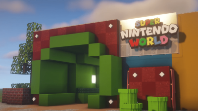 Recrean al detalle Super Nintendo World en Minecraft