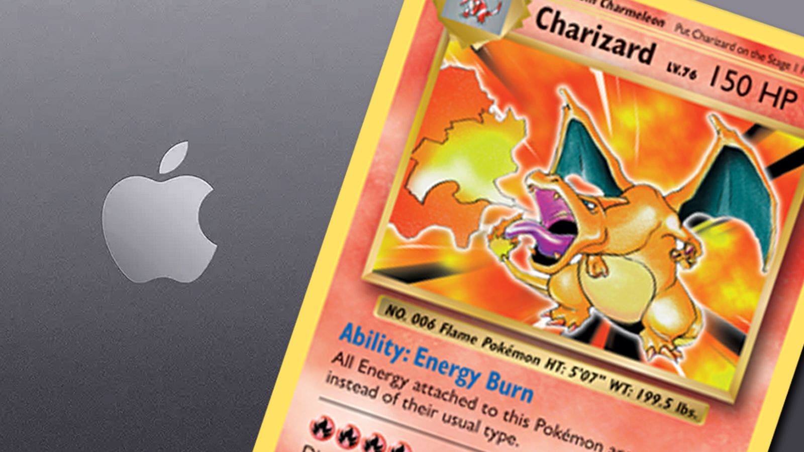 No te pierdas este impresionante fan art donde un MacBook se convierte en una carta Pokémon de Charizard