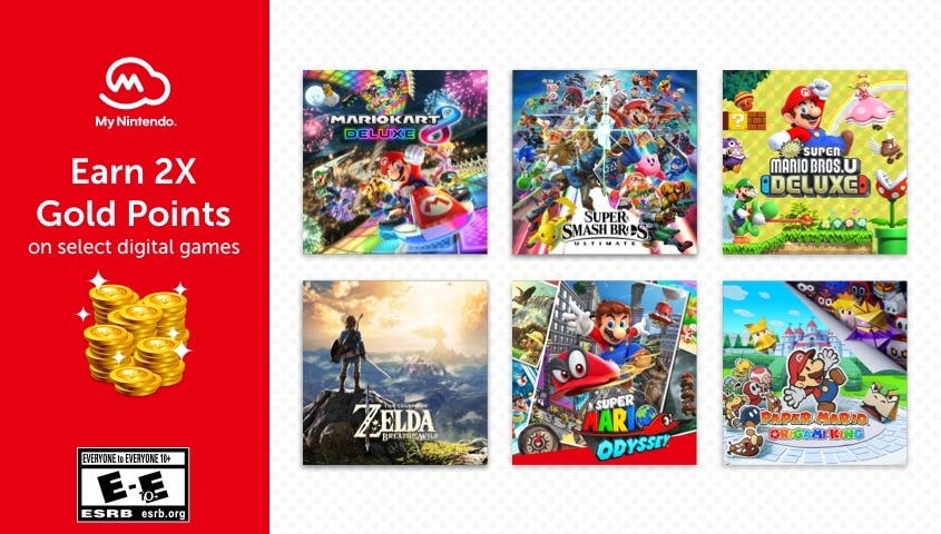 Nintendo of America lanza una nueva promoción de doble de Puntos de oro de My Nintendo