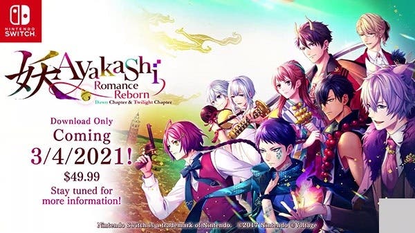 La novela visual Ayakashi: Romance Reborn Dawn Chapter & Twilight Chapter llegará a Nintendo Switch el 4 de marzo