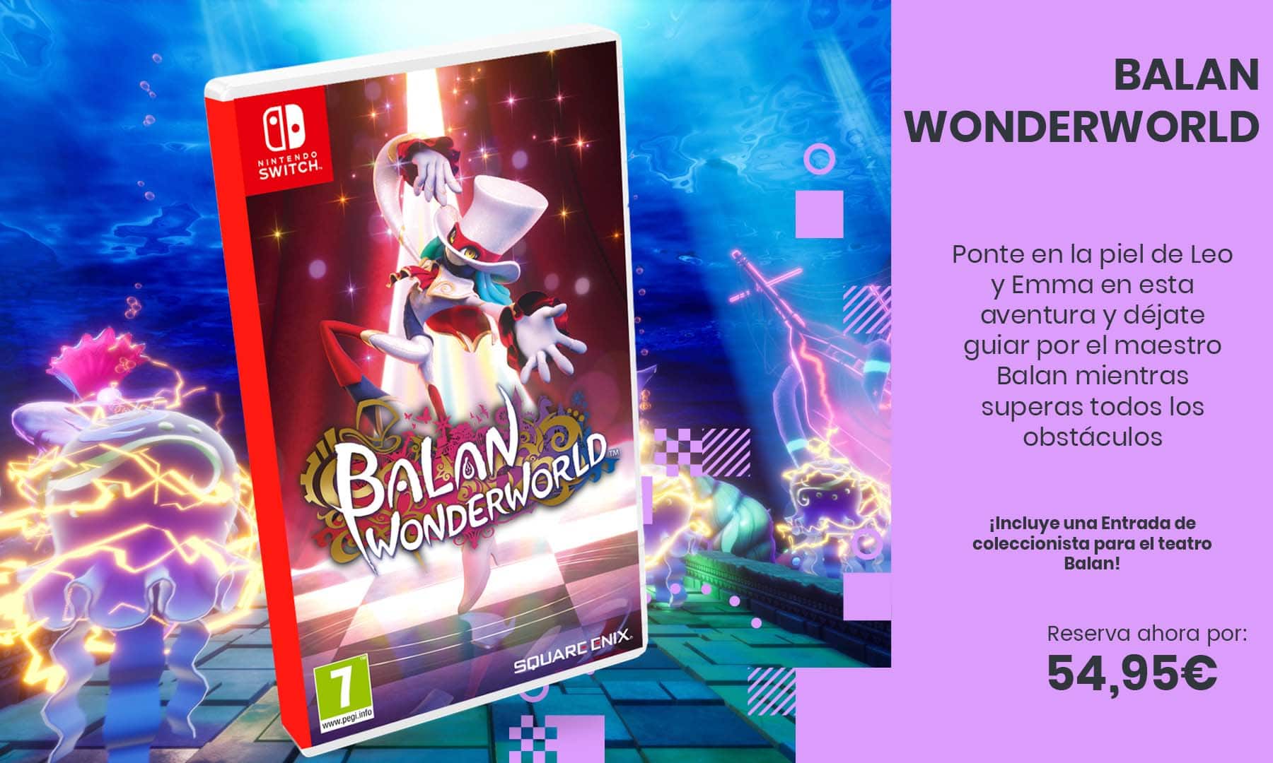 Reserva butaca para la divertida aventura de Balan Wonderworld para Nintendo Switch