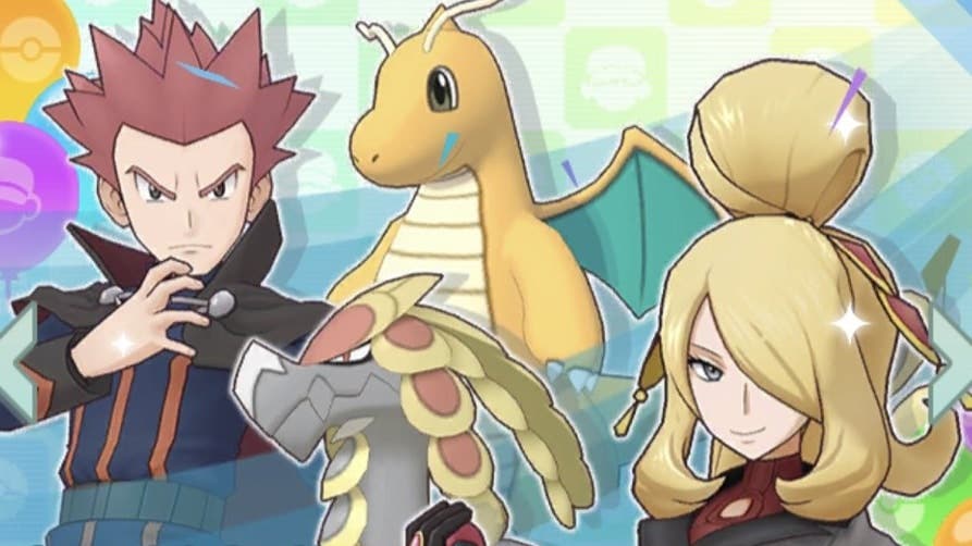 Pokémon Masters EX celebra la llegada del reclutamiento destacado de Lance y Dragonite y Cintia y Kommo-o con Traje EX