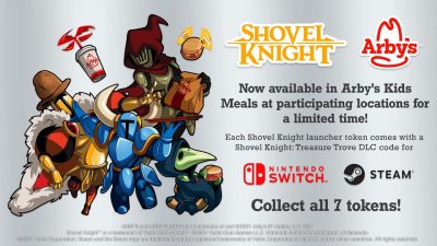 Las comidas para niños de Arby’s incluirán disparadores de discos de Shovel Knight y códigos para el DLC Treasure Trove