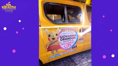 Giovanna Grandón Caro, candidata a las elecciones constituyentes de Chile, recorrerá las calles con este «Pikachumóvil»