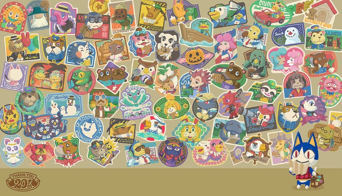 Nintendo celebra el 20º aniversario de Animal Crossing con este arte y los fans no pasan por alto algunos personajes que aparecen en él
