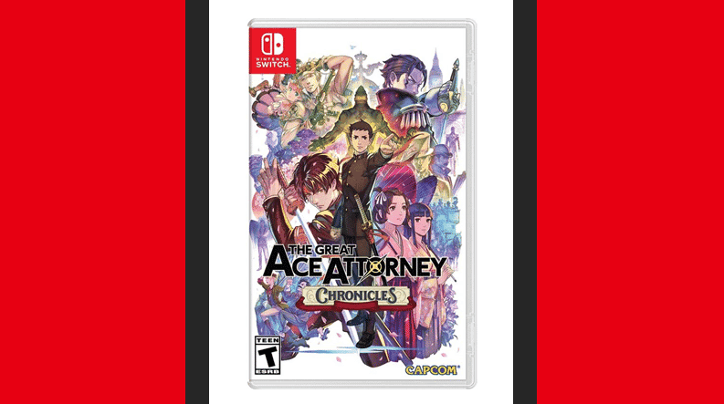 Este es el boxart americano de The Great Ace Attorney Chronicles para Nintendo Switch