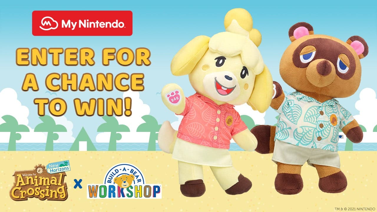 My Nintendo América sortea peluches de Animal Crossing de Build-A-Bear con Puntos de platino como participaciones