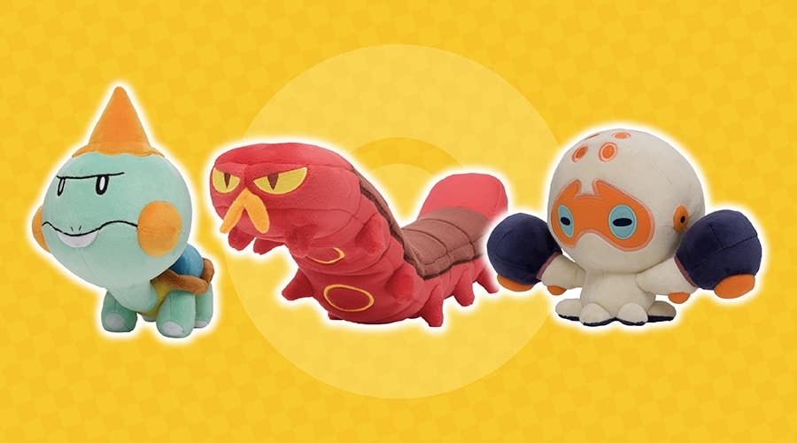 Chewtle, Sizzlipede y Clobbopus son los nuevos Pokémon de Galar que han confirmado peluches oficiales