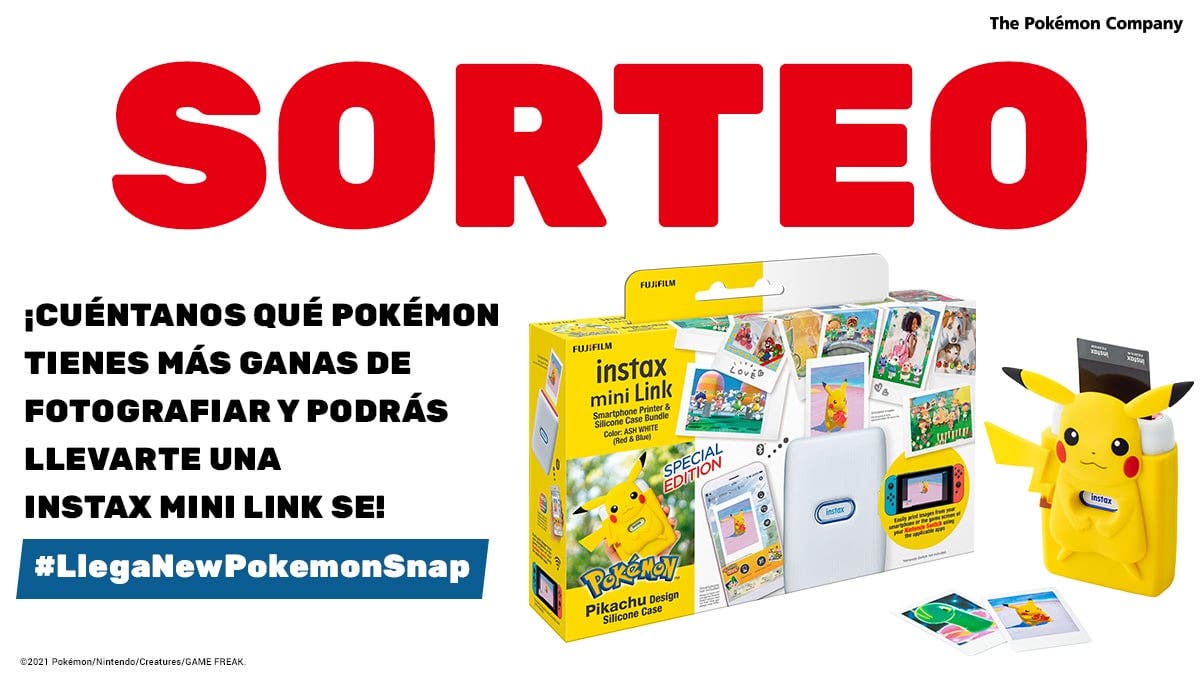 Opta a ganar la nueva instax mini Link SE con el sorteo #LlegaNewPokemonSnap de Nintendo España