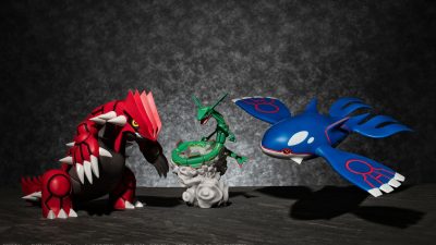 Merchandise Pokémon: figuras de Pokémon Scale World y Pokémon Gemstone Collection, pines y almohada gigante