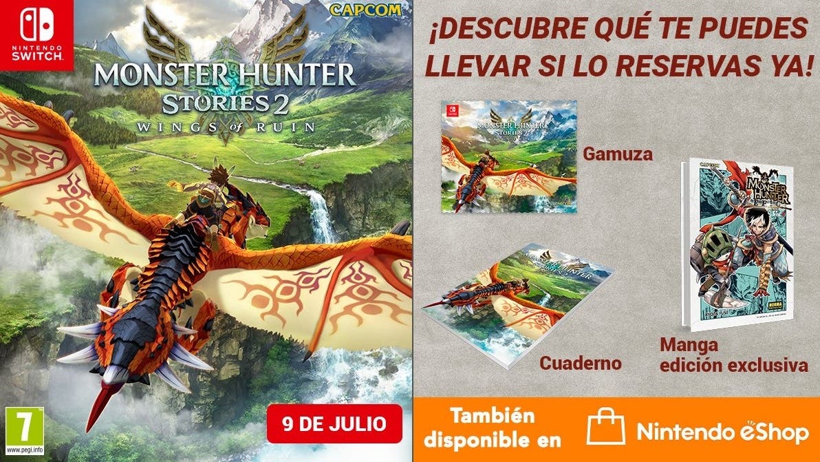 Estos son los regalos que puedes conseguir por reservar Monster Hunter Stories 2: Wings of Ruin en estas tiendas españolas