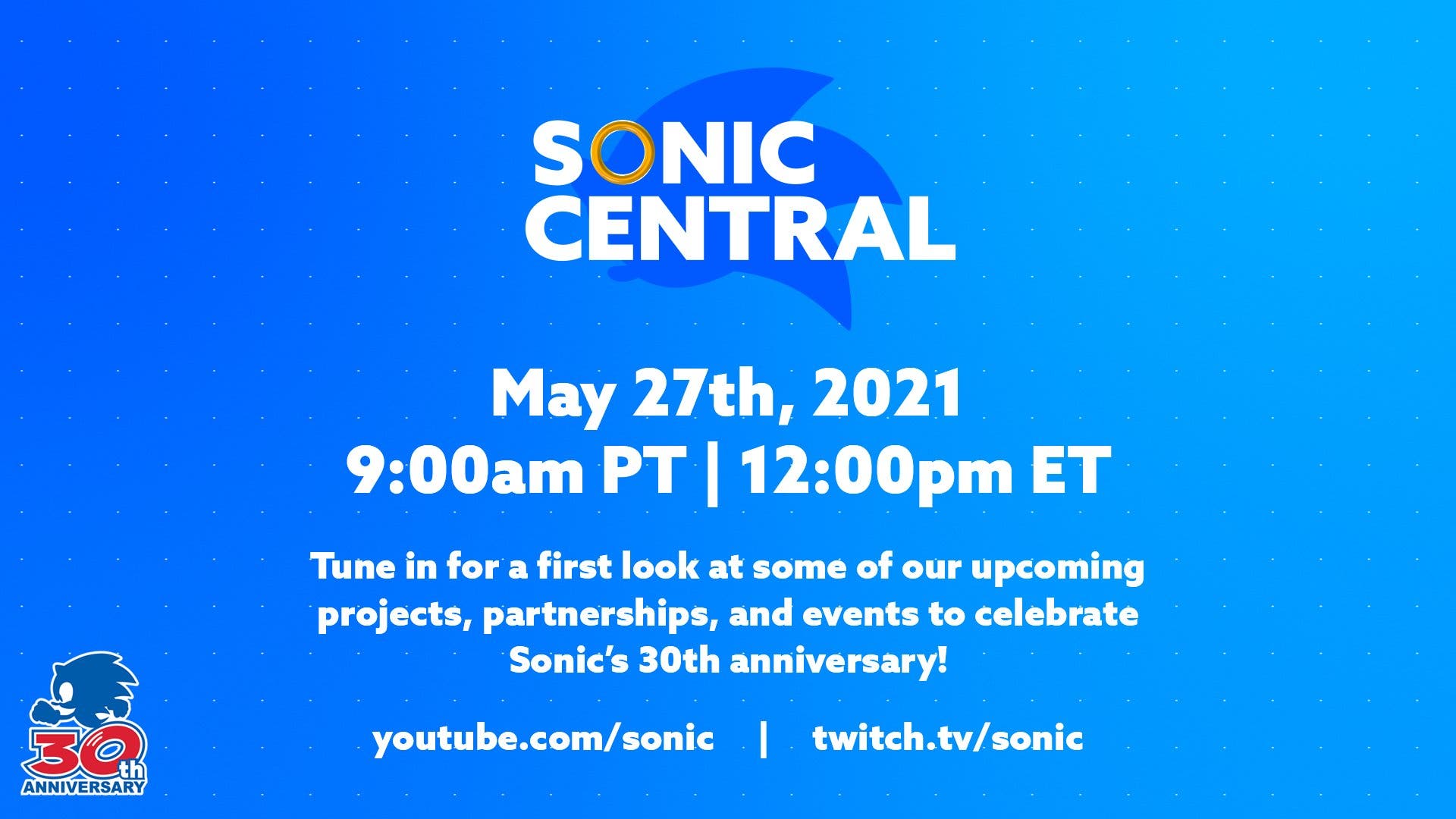 Anunciada la presentación Sonic Central para el 27 de mayo: horarios y detalles