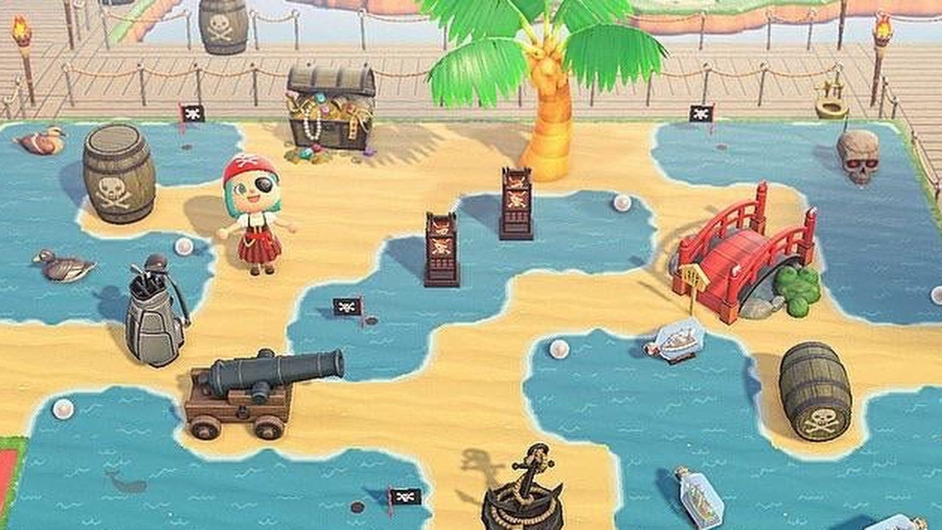 Crean esta original pista de golf con temática pirata en Animal Crossing: New Horizons: código de sueño y de diseños