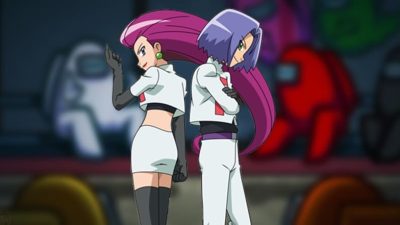 Fan-art imagina al Team Rocket de Pokémon dentro de Among Us
