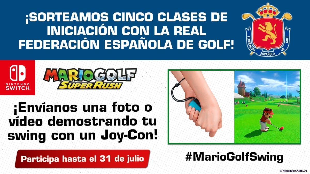 Participa en el nuevo sorteo #MarioGolfSwing de Nintendo España y opta a ganar cinco cursos de iniciación al golf