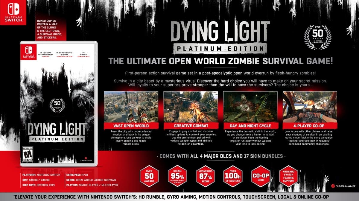 Anunciado Dying Light Platinum Edition para Nintendo Switch