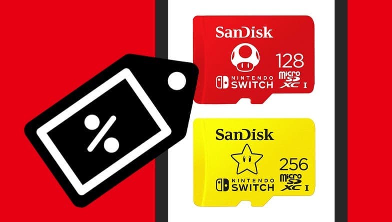 50% de descuento para la tarjeta microSD SanDisk Champiñón oficial para Nintendo Switch de 128 GB
