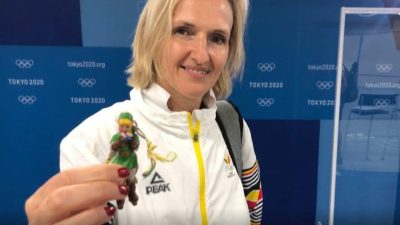 Marjorie Heuls, entrenadora belga, tiene este amiibo de Link como amuleto
